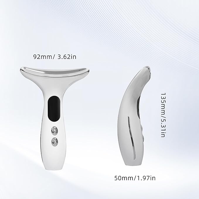 3-in-1 LED Skin Sculptor - Red Light Neck Massager with Heat - Ergonomic Relaxation Device for Muscle Comfort & Skin Care, Non-Medical Personal Use,White,2025