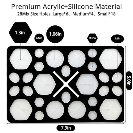 BEAKEY Make up Brush Drying Rack, Collapsible Makeup Brush Holder 28 Holes Makeup Brush Dryer Stand - Black