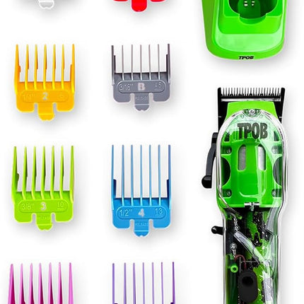 TPOB Slime 2 Barber Hair Clippers for Men 6800 RPM with Matte Green Case and X Fade Blade