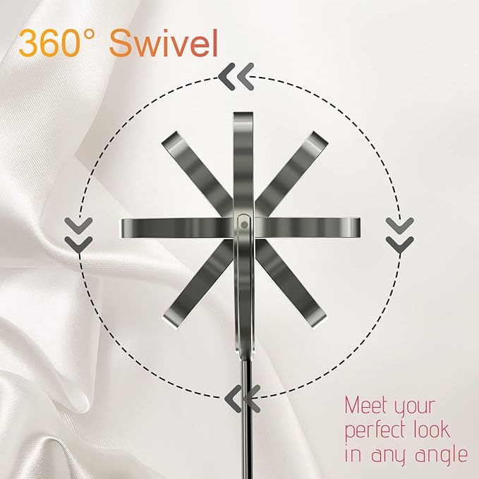 8" Lighted Vanity Mirror with Lights, 1X/10X Magnifying Makeup Mirror, Double Sided 360 Swivel USB Rechargeable, 3 Color Lights, Gifts for Women Mom Teen Girls