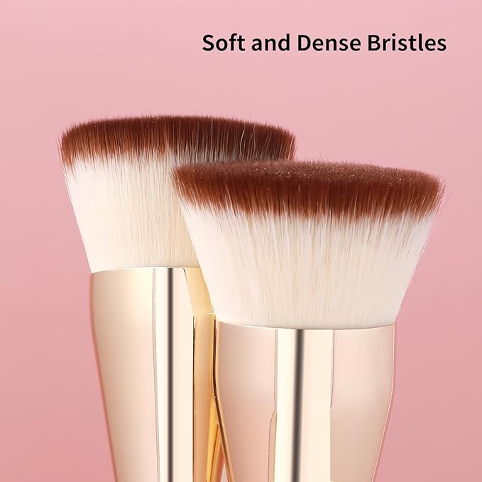 MSQ Foundation Brush for Liquid Makeup, Flat Top Kabuki Foundation Brush Premium Makeup Brushes for Liquid, Cream and Blending Powder Brush (Pink)