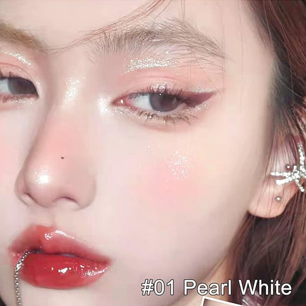 Erinde 4PCS Liquid Glitter Eyeshadow Eyeliner Makeup, Shimmer Metallic Eye Liner, Long Wearing Waterproof, Twinkle Under Eye Shadow, Loose Glue for Crystals Eye Makeup