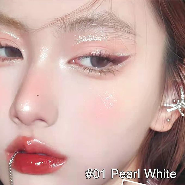 Erinde 4PCS Liquid Glitter Eyeshadow Eyeliner Makeup, Shimmer Metallic Eye Liner, Long Wearing Waterproof, Twinkle Under Eye Shadow, Loose Glue for Crystals Eye Makeup