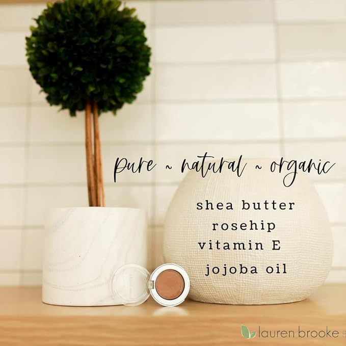 Lauren Brooke Cosmetiques Cream Eyeshadow | Natural Organic Eye Makeup, Richly Pigmented Creme Eyeshadow For Women (Cocoa Latte (Matte))