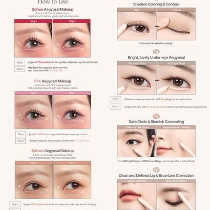 Heart Percent Dote On Mood Gel Eyeliner Pencil – Long-Lasting Waterproof Smudge Proof Smooth Retractable, Aegyo Sal Makeup, Under Eye Highlighter with Built-In Sharpener, #12. Light Pink