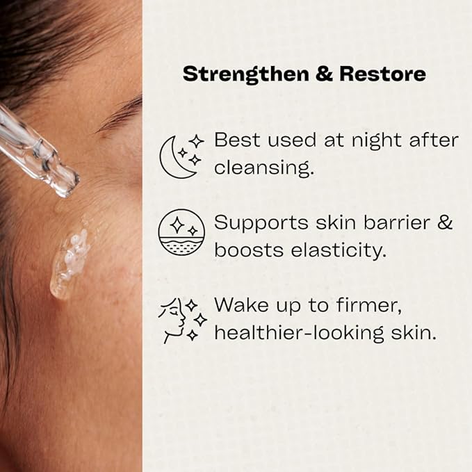 Baskah Ceramide & Collagen Serum – Hydrating Night Facial Serum for Dry, Damaged Skin, Restores Skin Barrier & Improves Firmness for Plumper, Healthier Looking Skin, Skin Care for Face