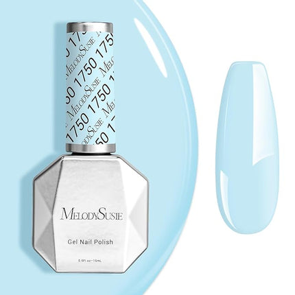 MelodySusie Bright Blue Gel Nail Polish,0.5fl oz Soak Off UV LED Pastel Blue Gel Polish Gift for Women Nail Art Manicure Salon DIY Nail Design Decoration at Home-1750-A2110