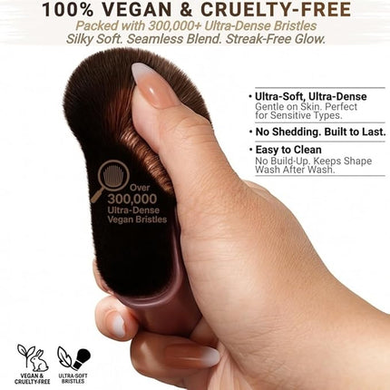 Professional Body Makeup Brush, Kabuki Foundation Brush Makeup Brush, Self Tanner Brush, Self Tanning Applicator, Blend & Blur Body Bronzer Tan Brush for Lotion Cream Powder Liquid