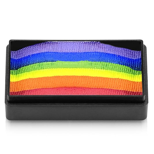 Kraze FX Dome Stroke - Essential Rainbow (25 gm), Professional 1-Stroke Split Cake, Hypoallergenic, Non-Toxic, Water Activated Face & Body Painting Makeup Supplies for Sensitive Skin, Kids, Adults