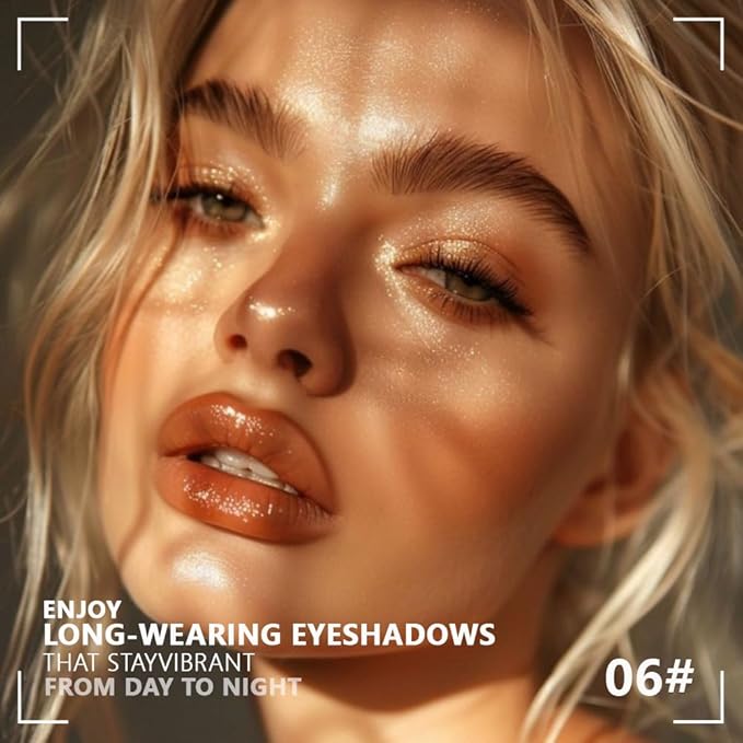 Monochrome Powder Eyeshadow Palette Makeup,Brown Natural Neutral Single Shimmer Eye Shadow for Older Women,Buildable Sparkly Eye Finish,Long Lasting Naturing-Looking