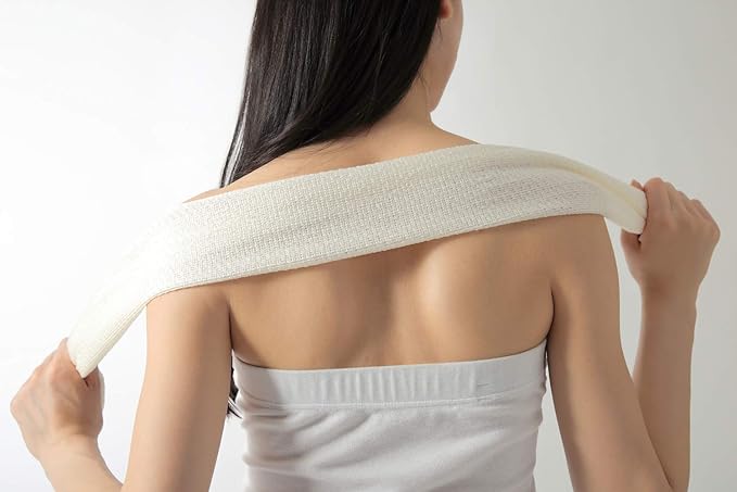 Exfoliating Washcloth [Made in Japan] Shower Back Scrubber, Natural Loofah