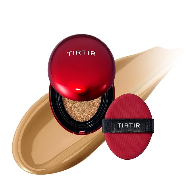 [*Mini Size*] TIRTIR Mask Fit Red Cushion Foundation | Full coverage, Weightless, Skin fit, Satin Glow Finish, Korean Makeup BB Foundation, beauty, Tattoo cover up, Buildable (#33W Ginger, 0.15 Fl Oz)