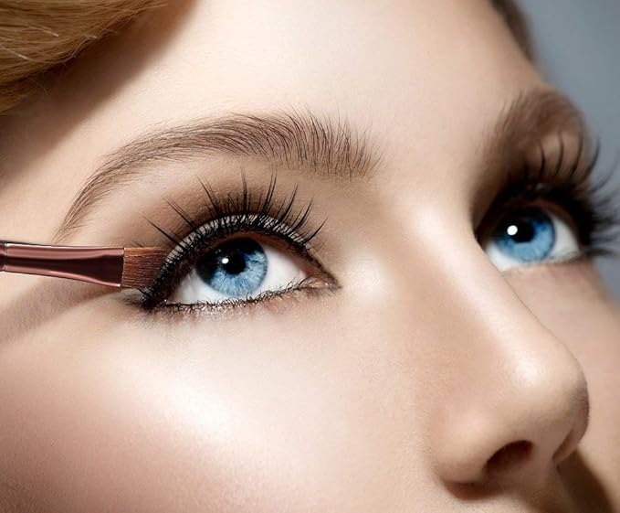 OWLFAVO Makeup Angle Eyeliner Kabuki Brush 2 Pcs - Portable Eye Powder Foundation Brush, Beauty Cosmetic Tool for Professional and Travel, Pack of 2