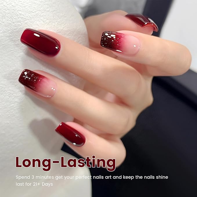 RARJSM Nude Dark Red Gel Nail Polish Cherry Wine Red Burgundy Neutral Skin Tone Sheer Jelly Gel Polish 15ml Single Bottle Transparent Nail Gel Polish Soak off UV LED Cured for Home Salon DIY Manicure