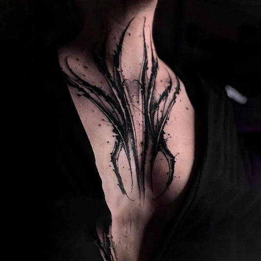 Large Temporary Tattoos Women Temporary Neck Tattoos Temporary Realistic Flower Chest Tattoo for Adults (Temporary Tattoos Sticker 48)