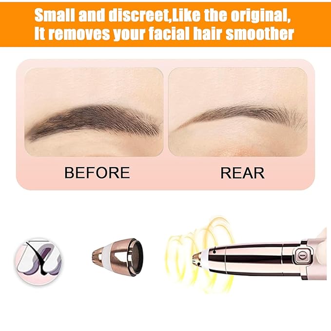 Facial Hair Removal Tool for Women Smooth Finishing, Eyebrow Hair Remover Replacement Heads, Touch Flawless Facial with Cleaning Brush, Painless Replacement Blades for Flawless Brows Hair Removal