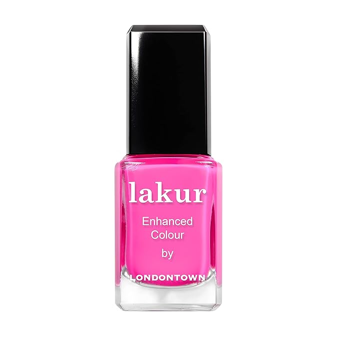 LONDONTOWN lakur Nail Polish - Chip-Resistant, Non-Toxic, Conditions & Hydrates Nails | Glossy Hot Pink, Berry Punch, .40 fl oz