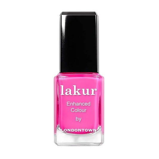 LONDONTOWN lakur Nail Polish - Chip-Resistant, Non-Toxic, Conditions & Hydrates Nails | Glossy Hot Pink, Berry Punch, .40 fl oz