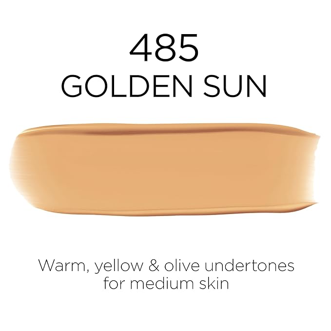 L'Oreal Paris Makeup Infallible Up to 32 Hour Fresh Wear Lightweight Foundation, 485 Golden Sun, 1 Fl Oz, Packaging May Vary