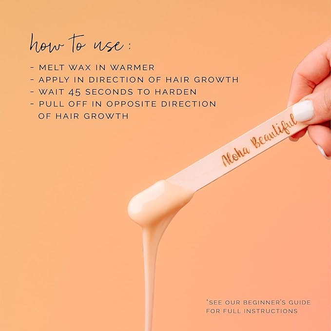 KoluaWax Hard Wax Beads for Hair Removal – Coarse Hair Formula – Face, Brazilian, Underarms, Back Chest, Bikini Waxing – Coconut Colada, 1lb Refill for Wax Warmers & 10 Large Applicator Sticks, 2 Pack