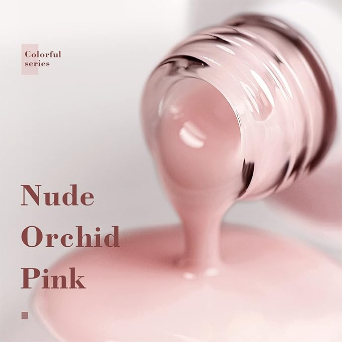RARJSM Nude Gel Polish Purplish Pink Jelly Translucent Neutral Skin Tone Colors Gel Nail Polish Milky Pink Shade 15ml Single Bottle Soak off UV LED Cured at Home Salon DIY French Manicure Nails Art