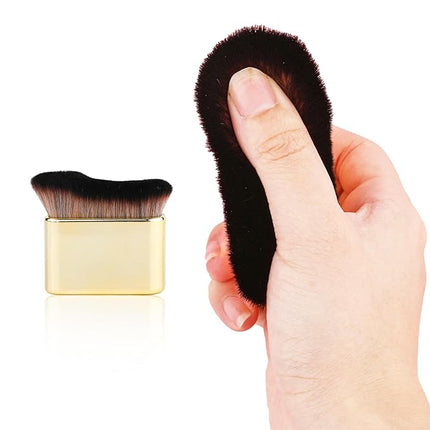 Self Tanning Brush, Self Tanner Applicator Blend Brush for Beauty Tan Bronzer, Foundation Makeup Spray Tan Blending Body Brushes for Face Leg(Gold)