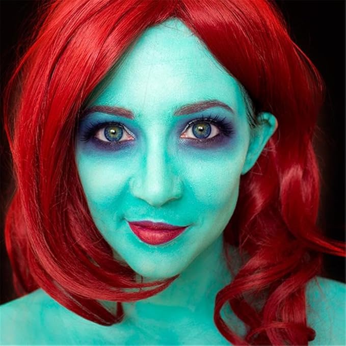 Go Ho Teal Face Body Paint Washable(2.37oz/pc),Water Based Cream Face Paint,Teal Body Paint for SFX Cosplay Costumes Festivals Halloween Makeup