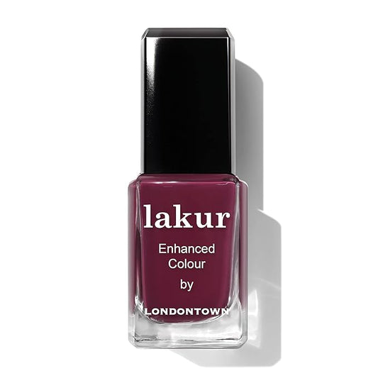 LONDONTOWN lakur Nail Polish - Chip-Resistant, Non-Toxic, Conditions & Hydrates Nails | Glossy Raspberry, Flirty & Thriving, .40 fl oz