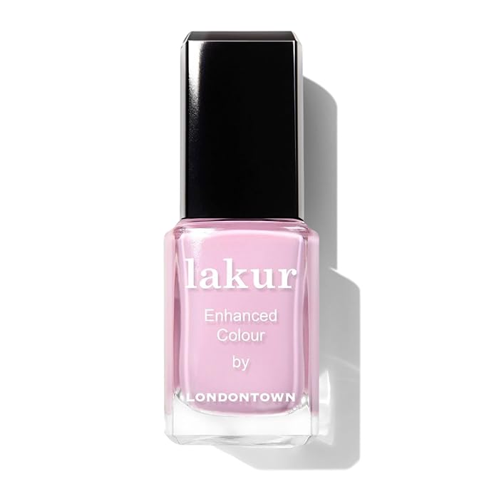 LONDONTOWN lakur Nail Polish - Chip-Resistant, Non-Toxic, Conditions & Hydrates Nails | Glossy Pastel Carnation Pink, Pink Palm, .40 fl oz