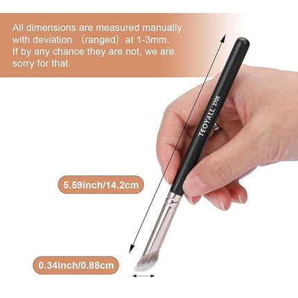 TEOYALL Mini Nose Contour Brush, Synthetic Under Eye Concealer Brush for Blending Setting Buffing with Liquid, Cream and Powder Cosmetic (370S)