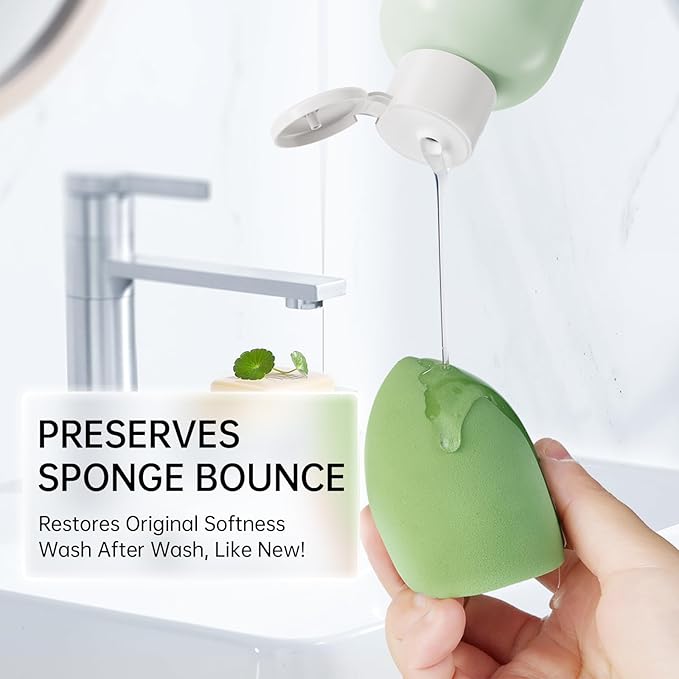 Makeup Brush Cleaner, Make Up Brush Cleaner Solution, Makeup Sponge Cleaner for Brushes, Powder Puff, Brush Shampoo for Deep Cleaning, Gentle Formula & Cruelty Free 8.6 Fl Oz