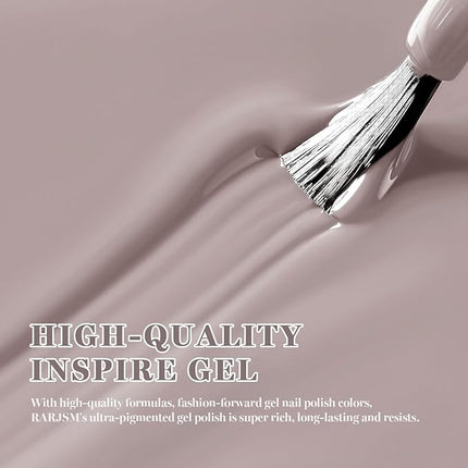 RARJSM Gray Brown Gel Nail Polish 1PCS 15ML Long Lasting Opaque Milky Greyish Brown Creamy Gelpolish Soak off U V Curing Required Nail Art French Manicure Salon DIY at Home