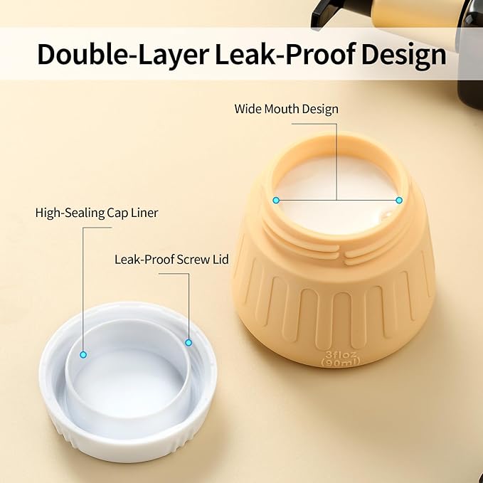 Gemice 3 oz Travel Containers for Toiletries, 4-Pack TSA Approved Travel Size Toiletries Containers for On-the-Go, Small Leak-Proof Travel Essentials Silicone Jar for Shampoo, Lotions, Cleanser