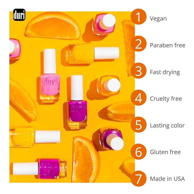 duri Nail Polish, 105S, That Summer Feeling, Shimmer Pastel Orange, 0.45 Fl Oz