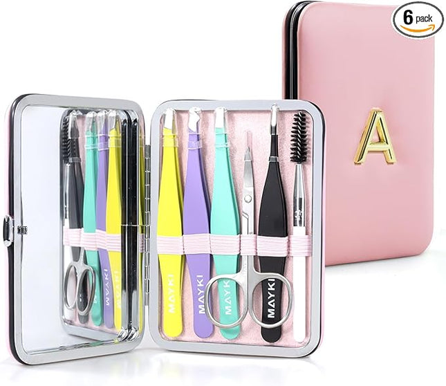 Eyebrow tweezers with intial for Women Facial Hair, Best Gifts for Teen Girl/Daughter/Friend/Mom/Bridesmaid/Wife/Girlfriend, Unique Gift for Birthday/Anniversary/Mothers Day/Valentines Day/Christmas