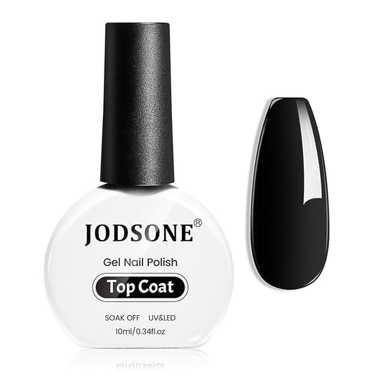 JODSONE 10ML Top Coat Gel Polish High Gloss Shine Finish Long Lasting Gel Nail Polish Professional Manicure Home DIY No Wipe Need U V Lamp Curing