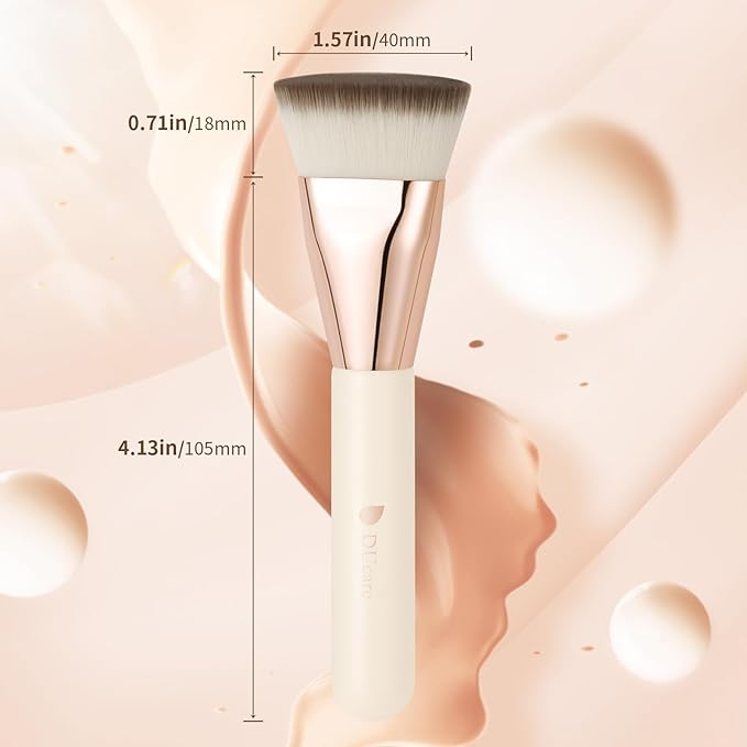 DUcare Foundation Brush for Liquid Makeup, Flat Top Professional Kabuki Brush Buffing Blending Mineral Powder Large Makeup Face Brush