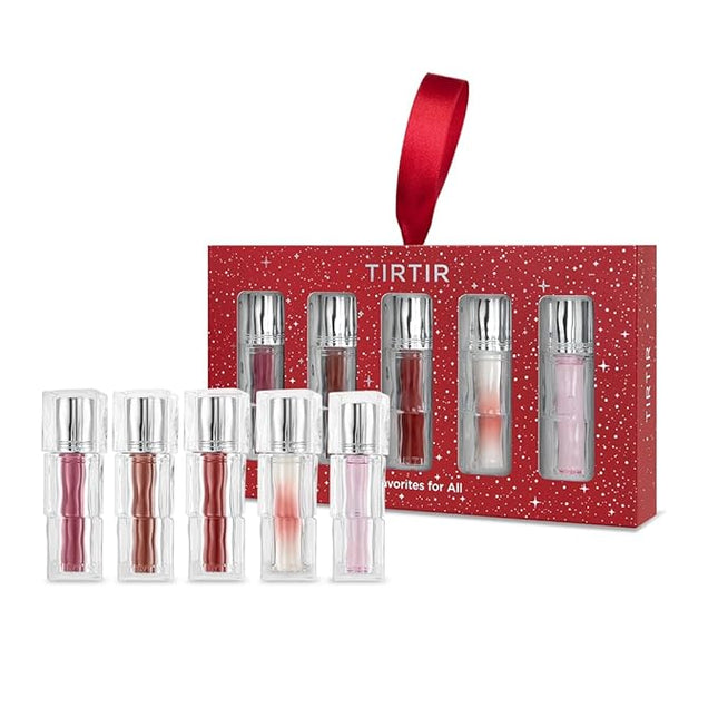 TIRTIR Holiday Lip Stain Gift Set | 12H Lasting Korean Lip Gloss Stocking Stuffers for Women, set of 5