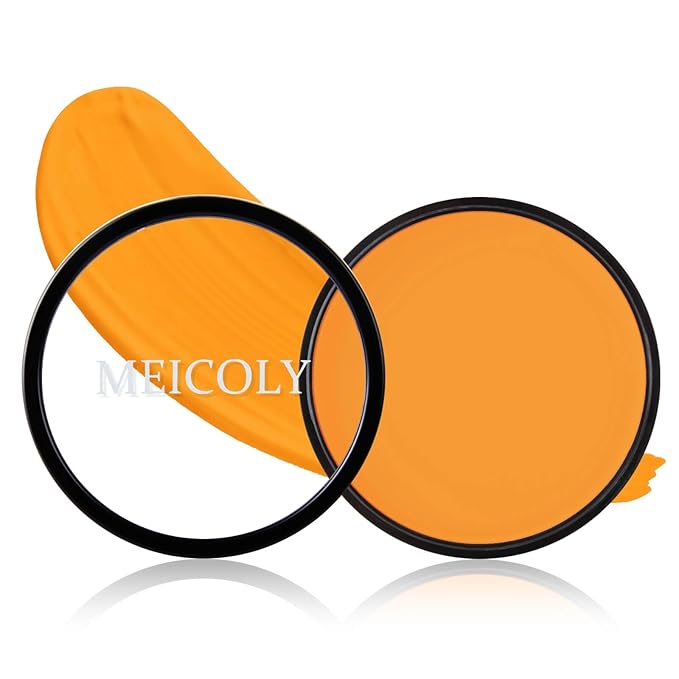 MEICOLY Orange Face Body Paint,Water Based Washable Face Paint,Pumpkin Tiger Face Painting,Professional Body Paint for Halloween SFX Special Effects Cosplay Makeup