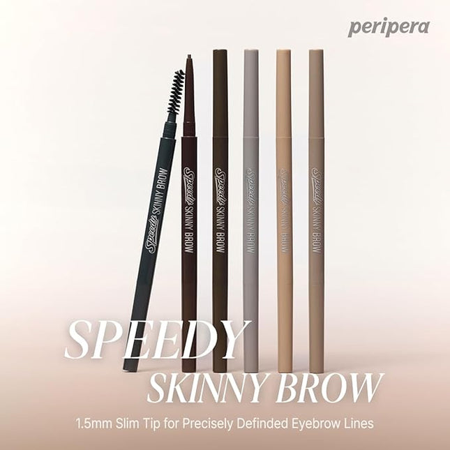 PERIPERA Speedy Skinny Brow (12 MILKY TAUPE),1.5mm Precise Eyebrow Pencil, Dual-Sided Fine Tip Shades, Define Fills Brow Make up, K Beauty, Korean Make-up