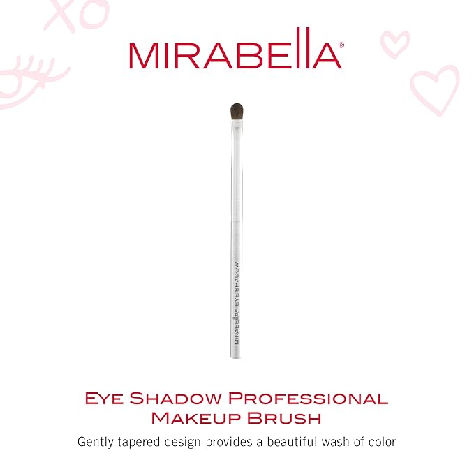 Mirabella Eyeshadow Brush, Premium Professional Makeup Brush Collection, Cruelty-Free Synthetic Bristle Brush with Hand-Sculpted Brushed Aluminum Handle, Luxury Blending Brush for Makeup