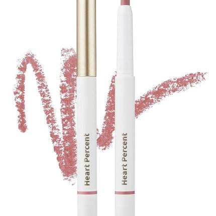 Heart Percent Dote On Mood Lip Liner Pencil, Long-Lasting Creamy Lip Crayon Smooth Lipliner Retractable Lipstick Overlip Line Color 0.8g, #15.Mauve Lips