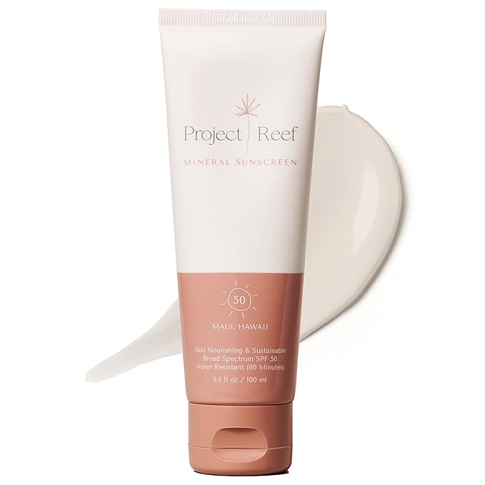 SPF 50 Mineral Sunscreen Lotion – Hawaii Reef Act 104 Compliant Zinc Sunscreen with Natural Ingredients, Vegan, Ocean-Friendly, Water-Resistant, 3.4 fl oz