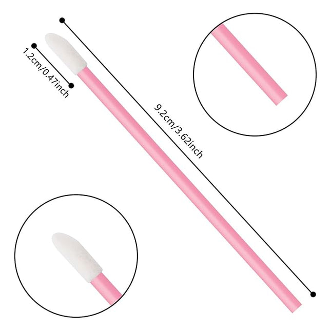 Pink Lip Wands Applicators Disposable - Vaincre 500PCS Lip Brush, Lipstick Make Up Lint Free Brush Gloss Wands, Makeup Applicator Beauty Tool Kits