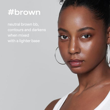 glow breathable blemish balm #brown | deep-coverage bb cream & tinted moisturizer | skincare-like finish with green tea leaf water infusion | healthy radiant non-comedogenic | 1 fl oz