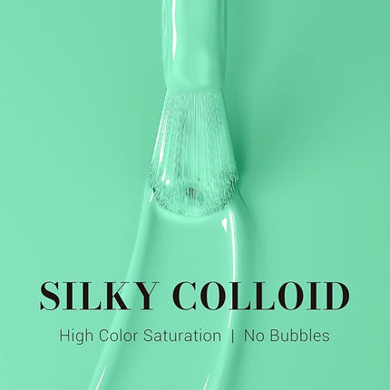 MelodySusie Mint Green Gel Nail Polish,0.5fl oz Nails Soak Off UV LED Bright Green Gel Polish Gift for Women Nail Art Manicure Salon DIY Nail Design Decoration at Home-1651