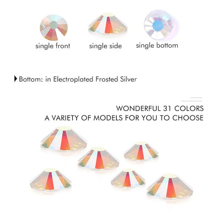 1440Pcs Transparent AB Crystal Rhinestones,Glass Flatback Rhinestones Gemstones Small for Nail Face Makeup Art Crafts Clothes Decoration -(SS4,1.6mm,Transparent AB)