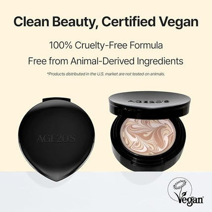 [MINI SIZE] AGE20'S Signature Essence Pact | 21N | Vegan Korean Cushion Foundation | Pack of 1 | Cream Foundation, Dewy & Glow Finish, Natural Coverage, SPF 50+ | 0.14 oz
