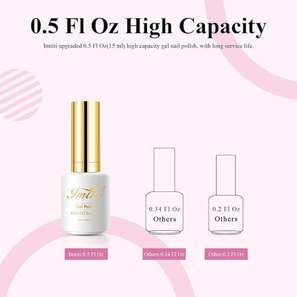 Imtiti Gel Nail Polish, 15ml Deep Pink Color, LED Nail Polish, DIY at Home