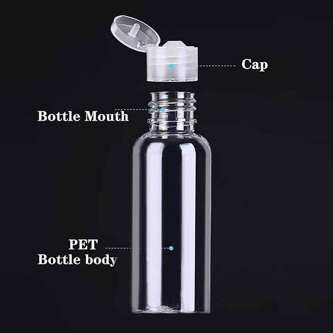 5 Pack 3.4oz Empty Plastic Travel Bottles for Toiletries TSA Approved Leak Proof Squeezable Travel Size Containers Travel Essentials Accessories, clear
